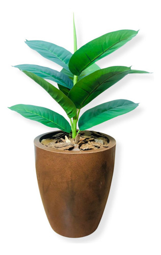 Ficus Lyrata Artificial Toque Real Planta Com Vaso Decoração Cor Marrom
