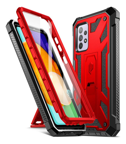 Funda Poetic Spartan Galaxy A52 360 Rojo Metalizado +