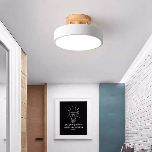 S Luminária De Teto Moderna Led Lâmpada Madeira