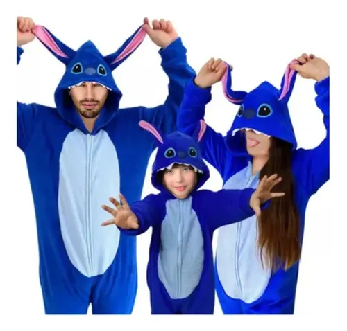Pijama Kigurumi Stitch Macacao Fleece Plush Azul Escuro | MercadoLivre