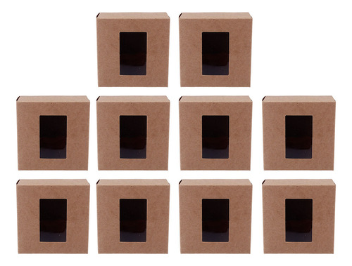 10 Cajas De Papel Cuadradas Con Tapa Transparente Para Devol