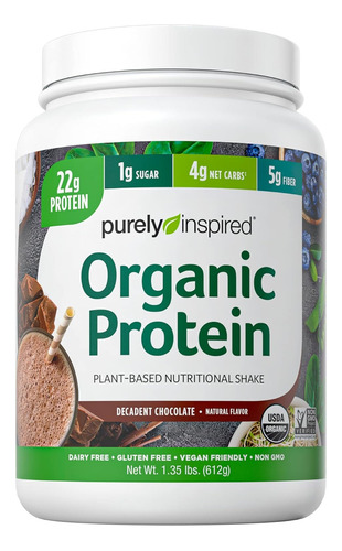 Organic Protein Chocolate Purely Inspired 680g Base Plantas