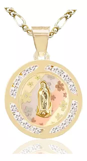 Medalla Oro 10k Virgen De Guadalupe Con Cadena De Regalo