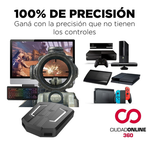 Imagen 7 de 10 de Accesorio Adaptador Mouse Y Teclado En Xbox One 100% Preciso