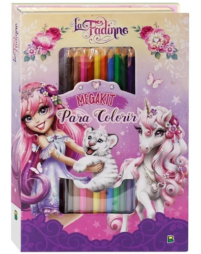 Livro Infantil De Colorir Lápis De Cor Desenhos Menias La Fadine Princesa