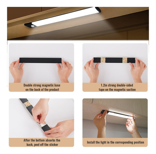 2 Luces De Armario Led Inalámbricas Con Sensor De Movimiento