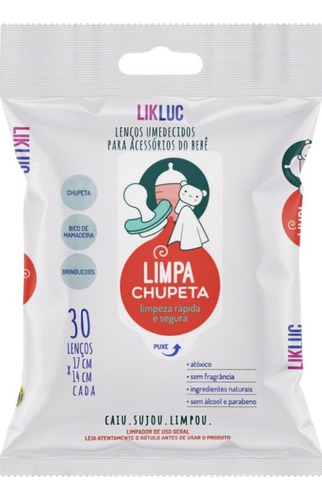 Limpa Chupeta Lenços Higienizadores - Likluc