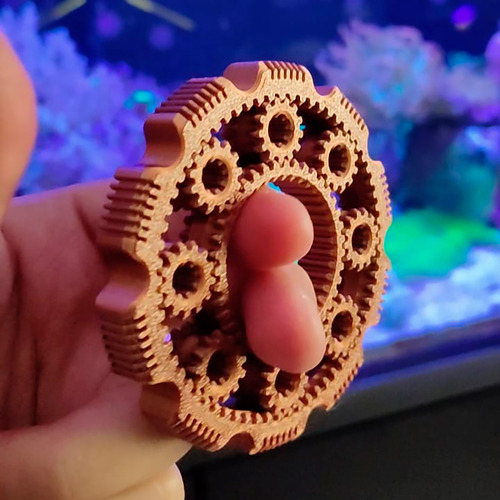 Fidget De Dedo 8 Engrenagens Spinner Anti Estresse Cor Cobre Cor Bronze
