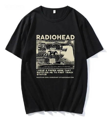 Camiseta De Manga Corta Con Estampado Harajuku Radiohead