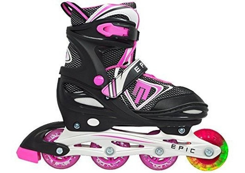 Furia Epica Negro Y Rosa  Patines En Linea Ajustables Wrueda