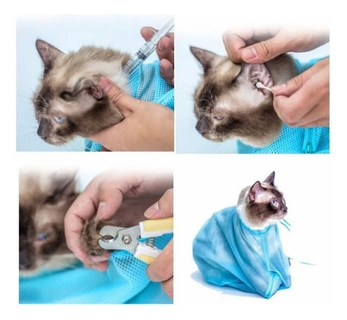 Bolsa Malla For Bañar Gatos Resistente A Los Rasguños Perro