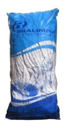 Refil Mop Algodão Úmido 320 Gramas Cru Ponta Loop Bralimpia