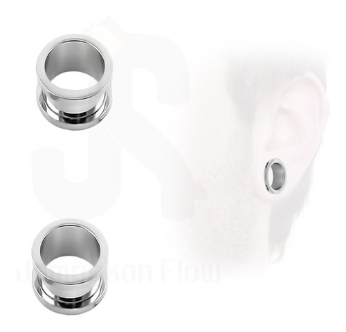 Expansor Túnel Oreja Acero Quirúrgico 16mm 2 Piezas Silvers