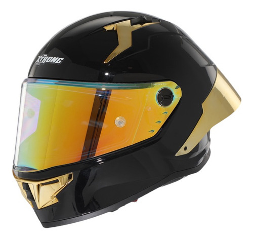 Casco Certificado Ece Para Moto Dot Integral Xtrong R1 Negro Brillante L