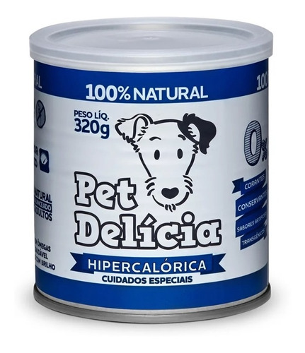 Ração Úmida Pet Delícia Natural Dieta Hipercalórica Cão 320g