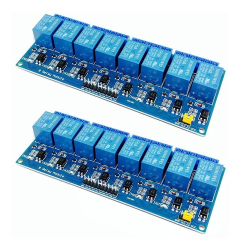 Modulo Relevadores Relay 8 Canales 12v, 2 Piezas