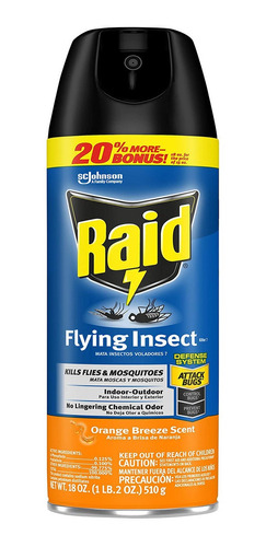 Raid Asesino De Insectos Voladores, Mata Moscas, Mosquitos .