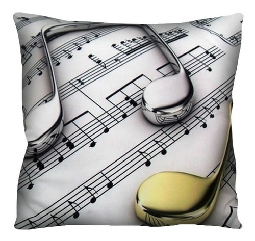 Imagem 3 de 6 de Kit 4 Capa De Almofada Guitarra Nota Musical 42x42 A Escolha