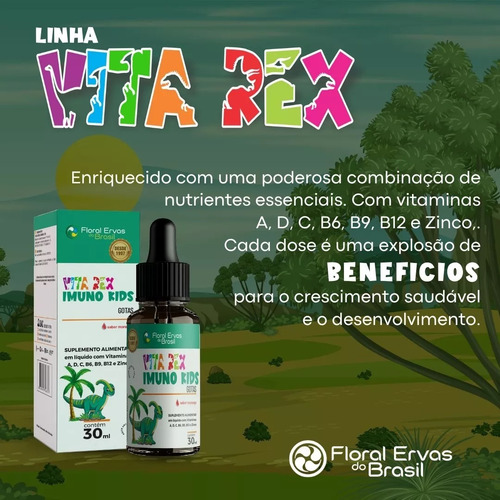 2x Imuno Kids Vit A D3 C B6 B9 B12 Zinco Gotas Sabor Morango