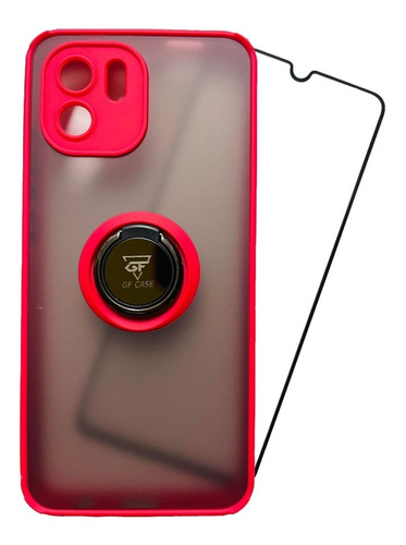 Funda Protector Anillo Mate Xiaomi Redmi A1 Con Cristal 5d