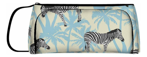 Nicokee Zebra Animal Pencil Case Jungle Palm Tree Tropical