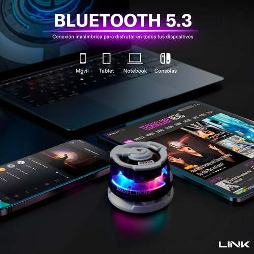 Parlante Bluetooth Portátil Aliver Link Magnético Imán Potencia Calidad Volumen Con Anillo Magnetico Magsafe Celeste