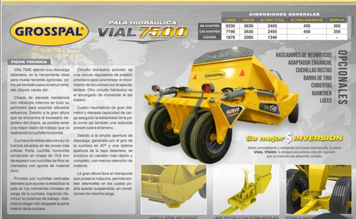Imagen 2 de 2 de Pala Hidraulica Niveladora, Grosspal, Vd 7500