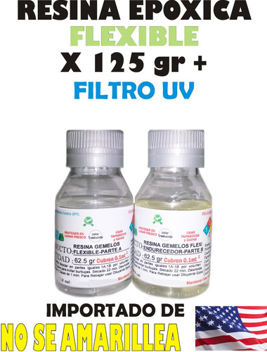 Resina Gemelos Flexible Epoxica Calcomanias X125gr Vinilos