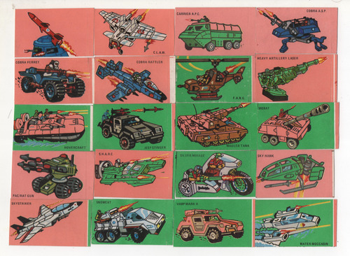 Figuritas Colecc. Completa 55 Stickers Gi Joe Choc Bariloche Gi Joe - Año 1986 - Hasbro Inc. - 100 % Original