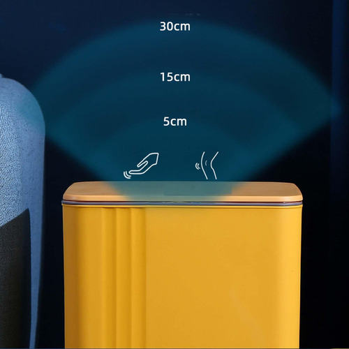 Lata De Lixo Lixeira Automática Lixeira Amarelo 17l