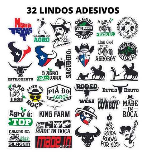 32 Adesivos Peão Sou Da Roça Chimarrão Gauchesco Regional