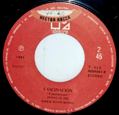 Single 45 Greg Kihn Band - Jeopardy + Fascination 1983