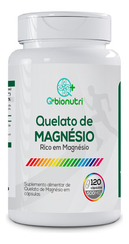 Suplemento Magnésio Quelato 500mg 120 Capsulas - Q+bionutri