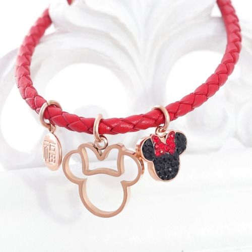 Pulsera Minnie Mouse Cristal + Caja Con Logo + Envio