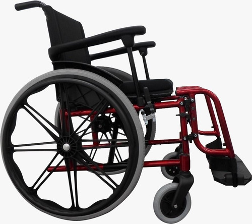 Cadeira De Rodas Em Alumínio 44cm 130 Kg Agile Fat Jaguaribe Cor Vermelho