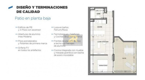Imagen 4 de 4 de Departamento Un Dormitorio Con Patio
