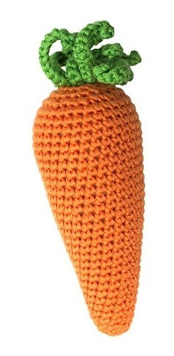 Cheengoo Orgánica Crocheted Mano Rattle - Zanahoria