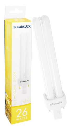 Lâmpada Fluor Compacta Refil 26w Branco Quente G24d3 2 Pinos Cor da luz Branco-quente 110V/220V