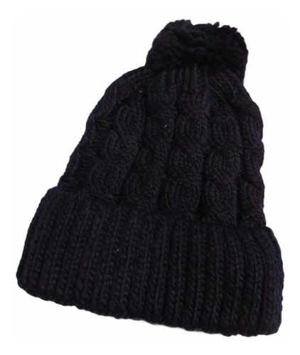 Gorro Lana Mujer Invierno Tejido Pompón Con Corderito Unisex