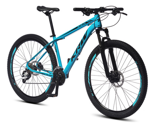 Bicicleta Bike aro 29 KRW X51  Mountain Bike Câmbio 21 velocidades Freio a Disco Amortecedor Suspensão dianteira Azul e Preto Tamanho quadro 17
