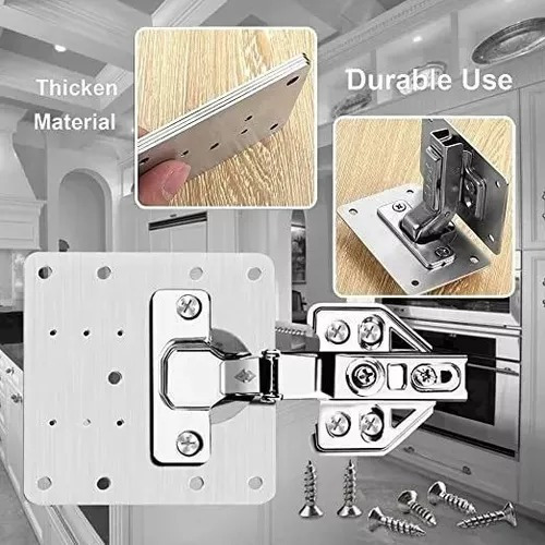 Imagen 6 de 7 de 6 Pcs Placa De Reparacion Bisagra Mueble Tornillos Puerta