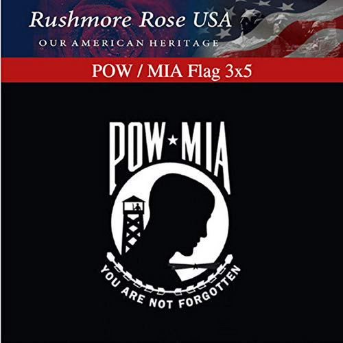 Bandera Pow Mia 3x5 - Hecha En Usa, Para Exteriores, 100% Am