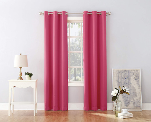 Cortina Opaca Rosa Intenso Con Ojales 101 X 241 Cm Dormitori