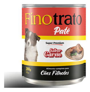 Ração Úmida Finotrato Cão Filhote Carne Patê Lata 280g