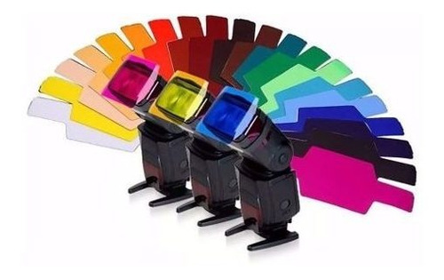 Filtro 20 Cores Gel Colorido Difusor Softbox Flash Speedlite