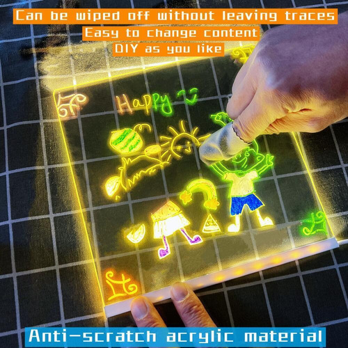Pizarra Led Pizarra Magica Tablero Dibujo Luminoso Diy Niños