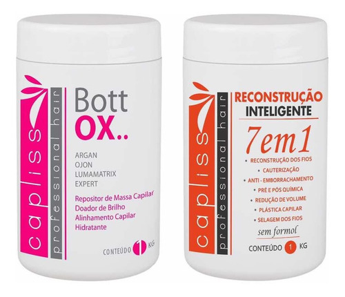 Botox Capilar Capliss 1kg+ Reconstrução Inteligente 7em1 1kg