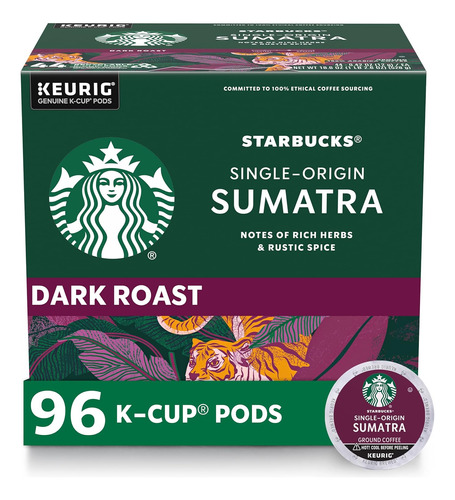 Starbucks Sumatra K-cup Dark Roast 96pc.