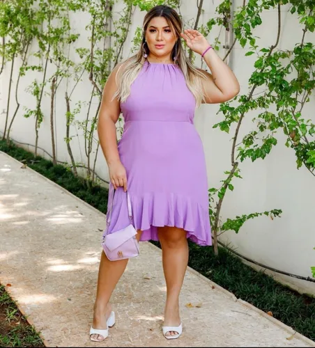 Vestido curto na frente e longo atrás plus size sales