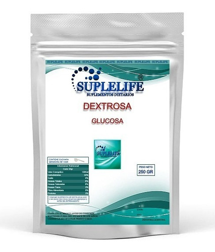 Glucosa Dextrosa Pura En Polvo X 250 Gr Suplelife